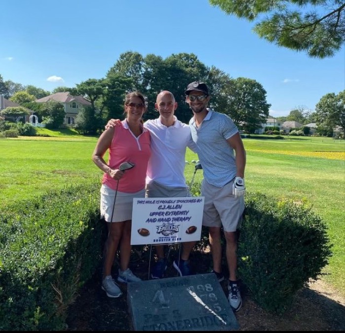 C.J. sponsoring the local youth football booster club golf outing
